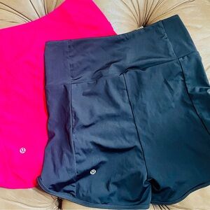 2 Pair Lululemon Women's Black and Pink Shorts *Copy*